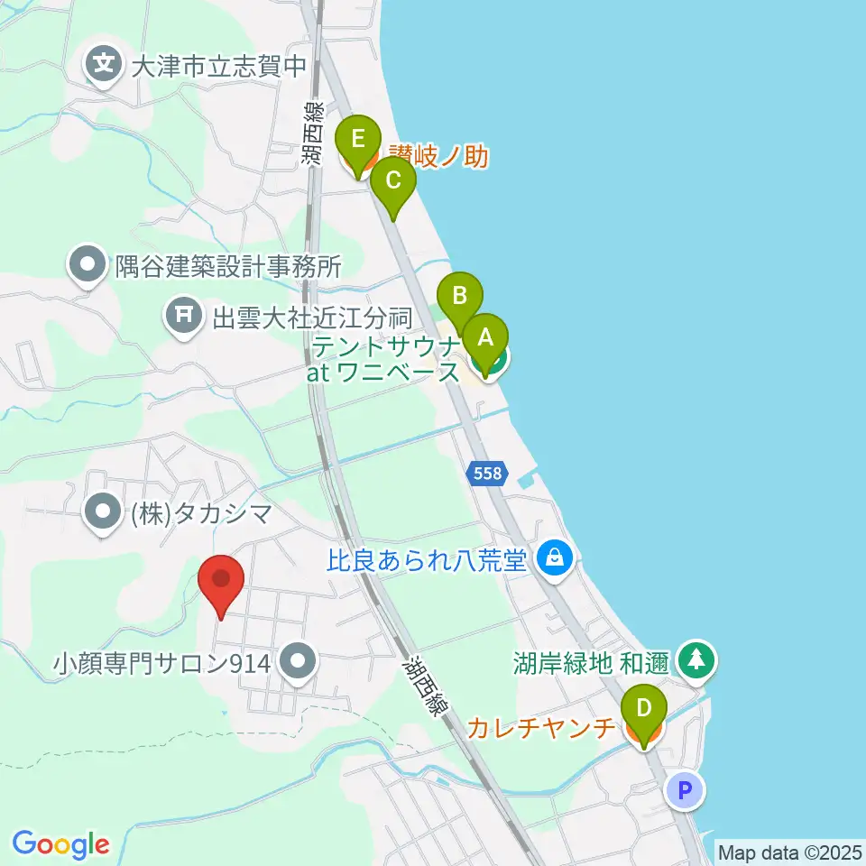 BOSCO MUSIC周辺のファミレス・ファーストフード一覧地図