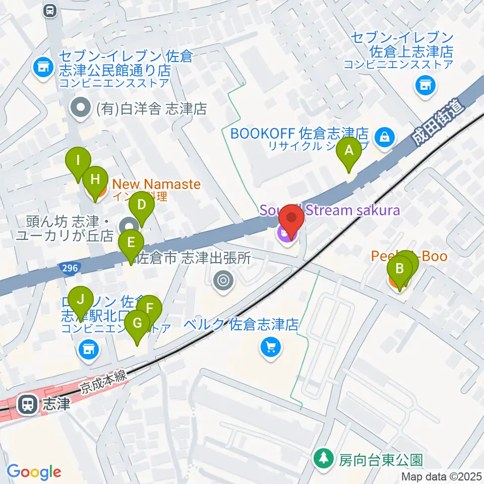 Sound Stream sakura周辺のファミレス・ファーストフード一覧地図