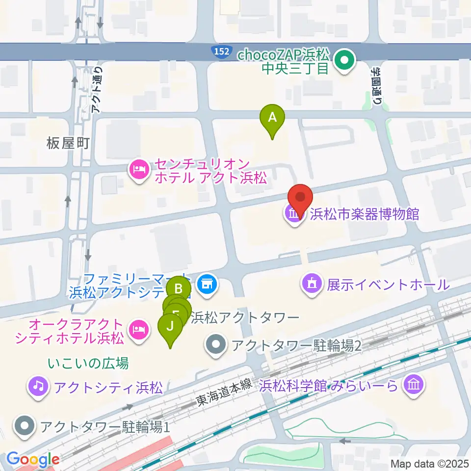 アクトシティ浜松 研修交流センター周辺のファミレス・ファーストフード一覧地図