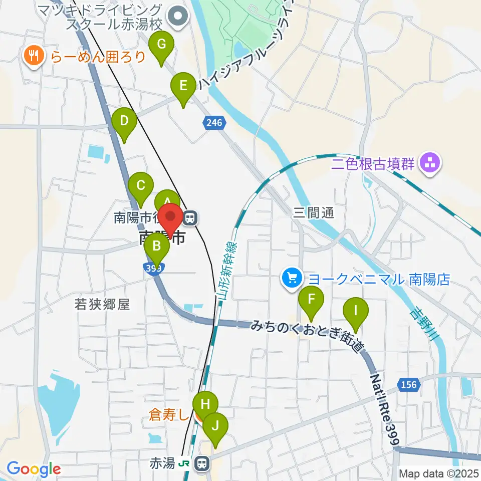 シェルターなんようホール周辺のファミレス・ファーストフード一覧地図