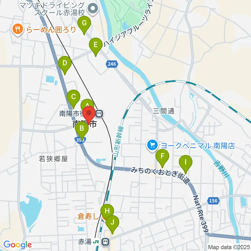 シェルターなんようホール周辺のファミレス・ファーストフード一覧地図