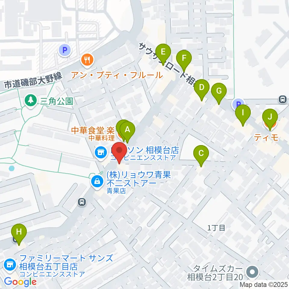 相模原T☆ROCKS周辺のファミレス・ファーストフード一覧地図