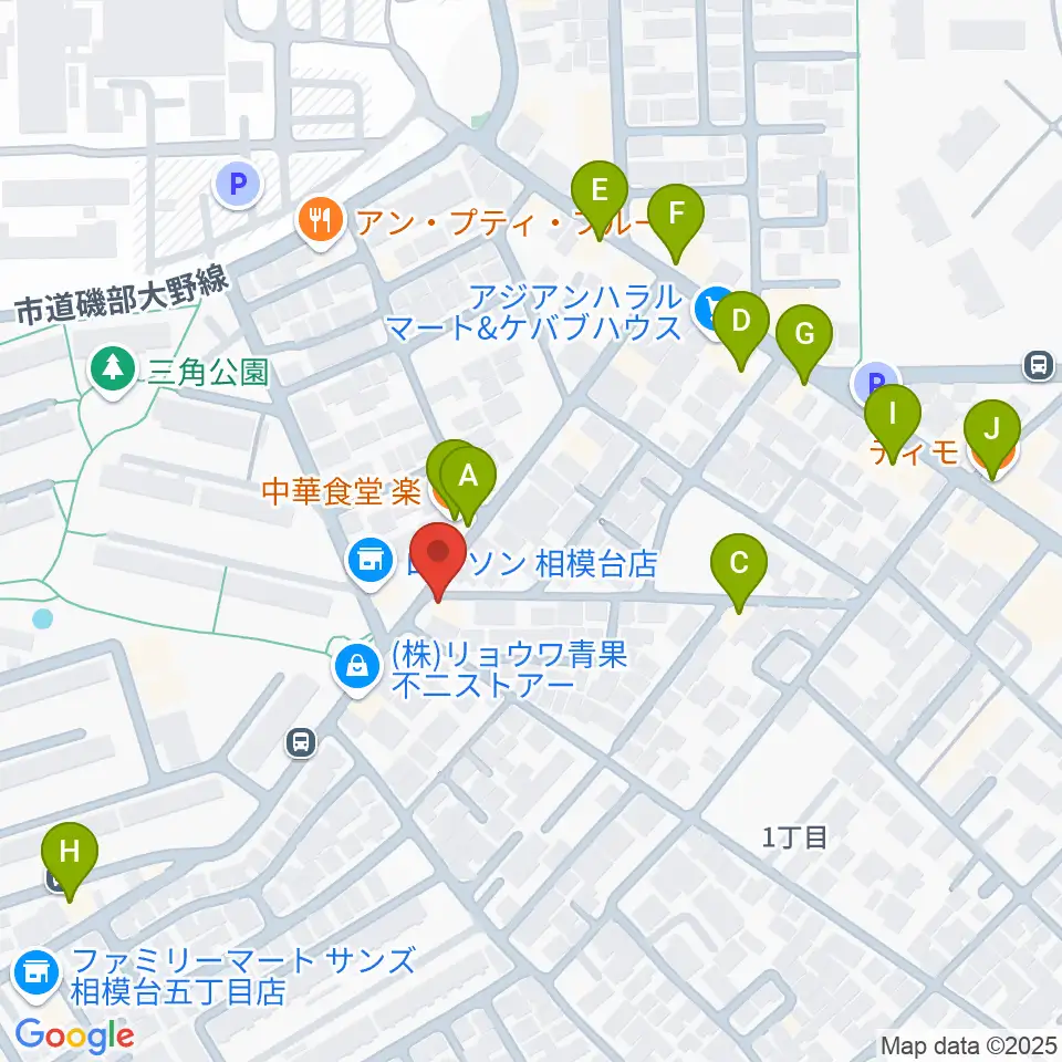 相模原T☆ROCKS周辺のファミレス・ファーストフード一覧地図