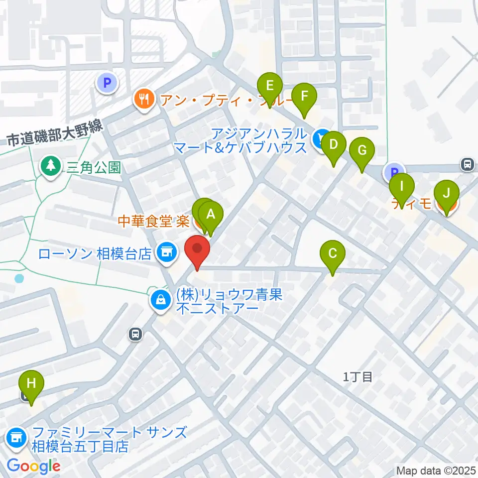相模原T☆ROCKS周辺のファミレス・ファーストフード一覧地図