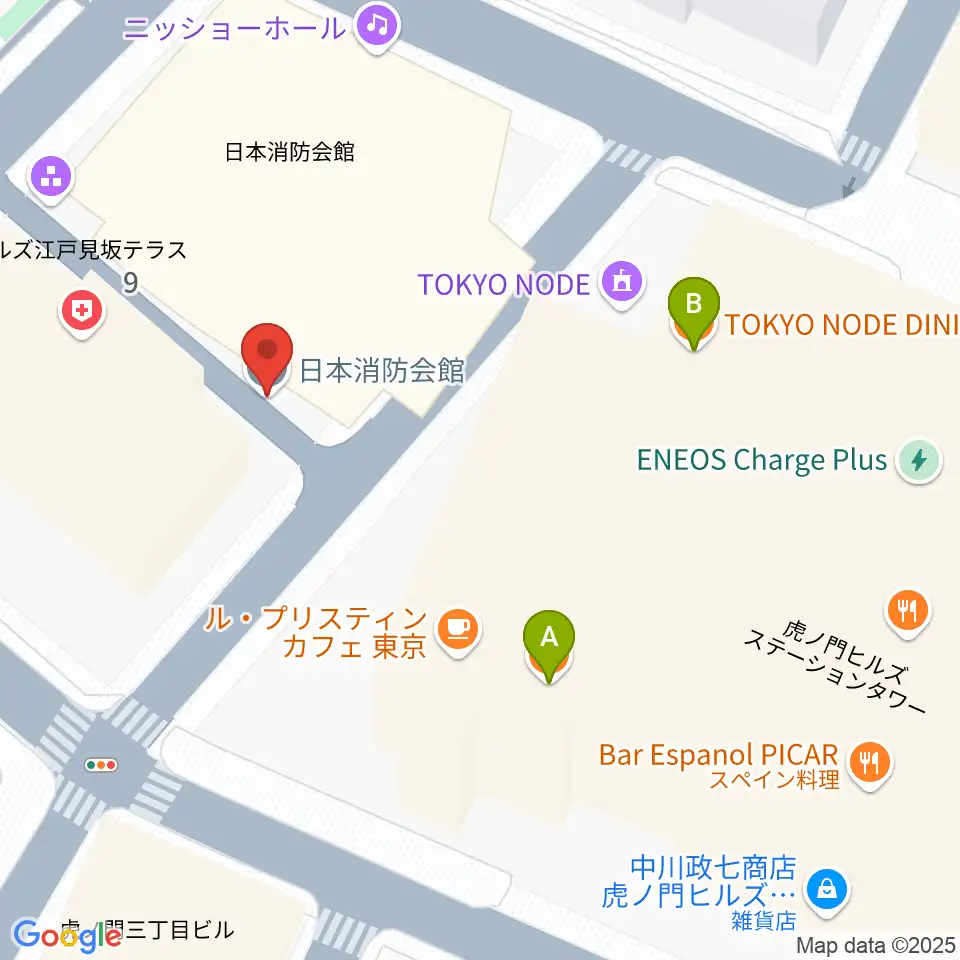 ニッショーホール周辺のファミレス・ファーストフード一覧地図