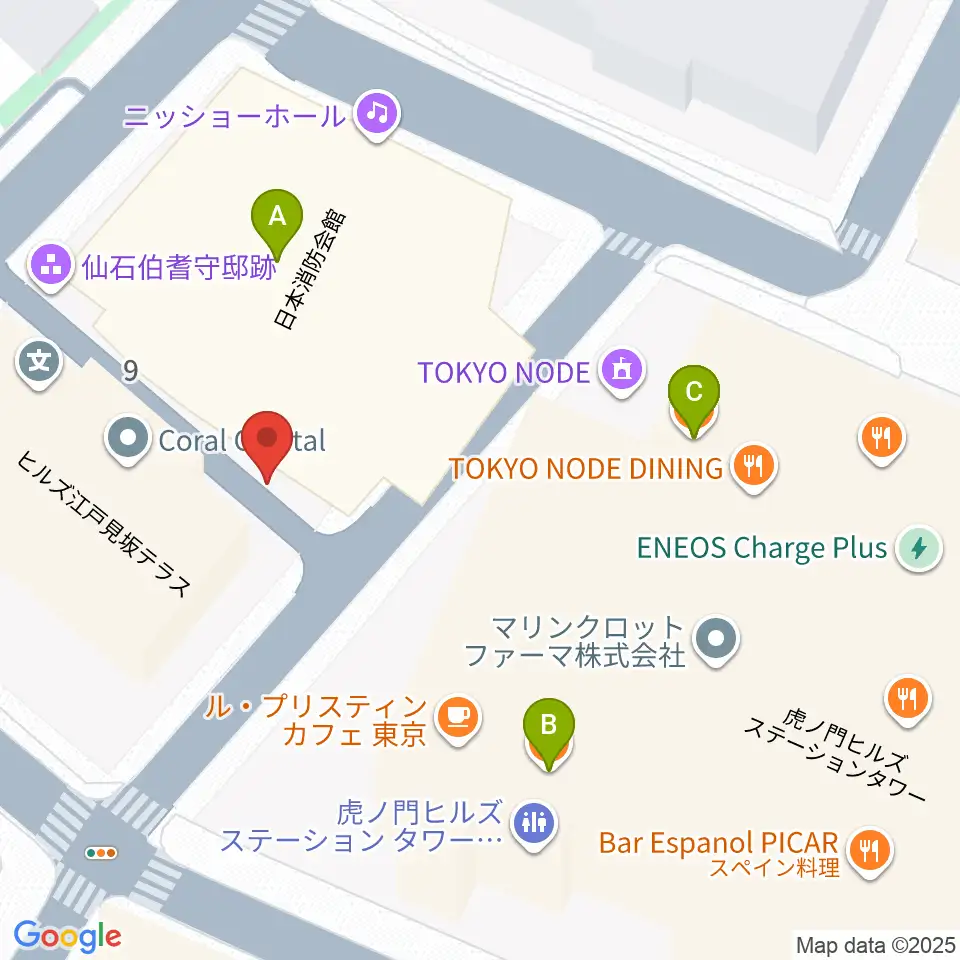 ニッショーホール周辺のファミレス・ファーストフード一覧地図