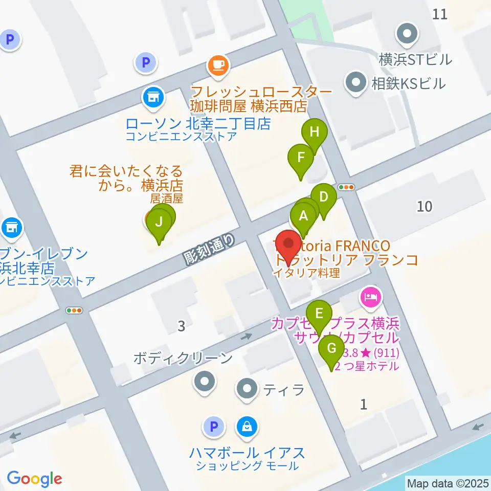 ムラマツ・フルート・レッスンセンター横浜周辺のファミレス・ファーストフード一覧地図