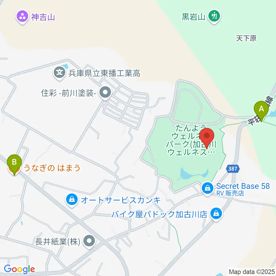 たんようウェルネスパーク アラベスクホール周辺のファミレス・ファーストフード一覧地図