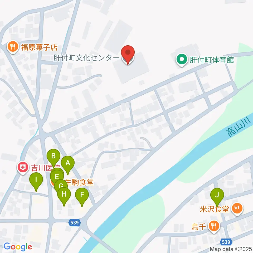 肝付町文化センター周辺のファミレス・ファーストフード一覧地図