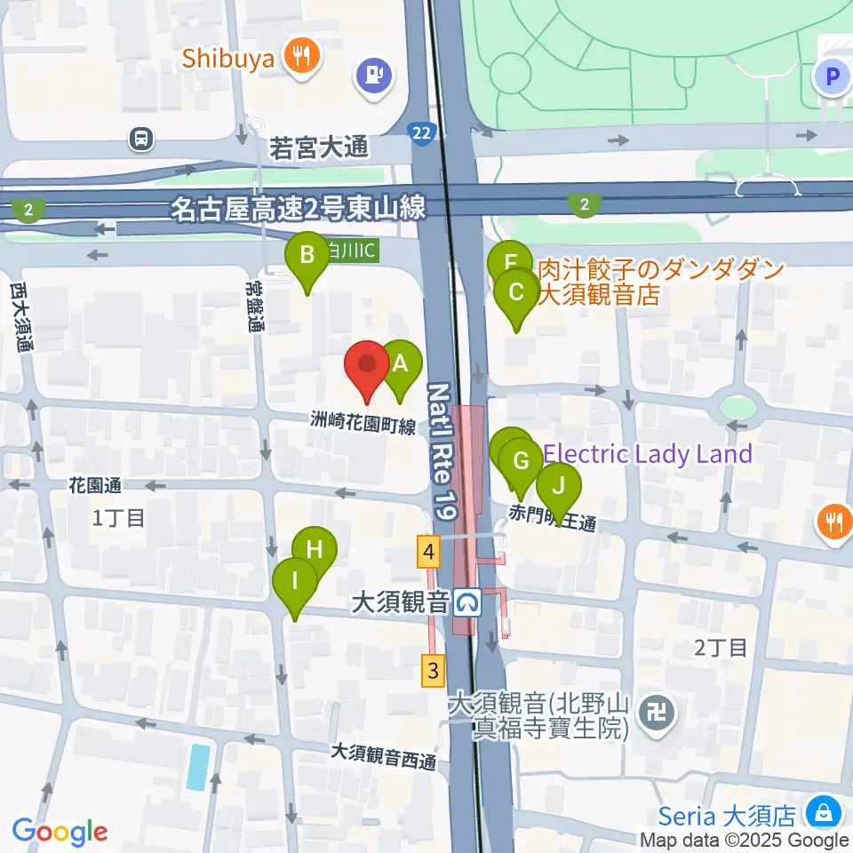 名古屋インターナショナルレジェンドホール周辺のファミレス・ファーストフード一覧地図