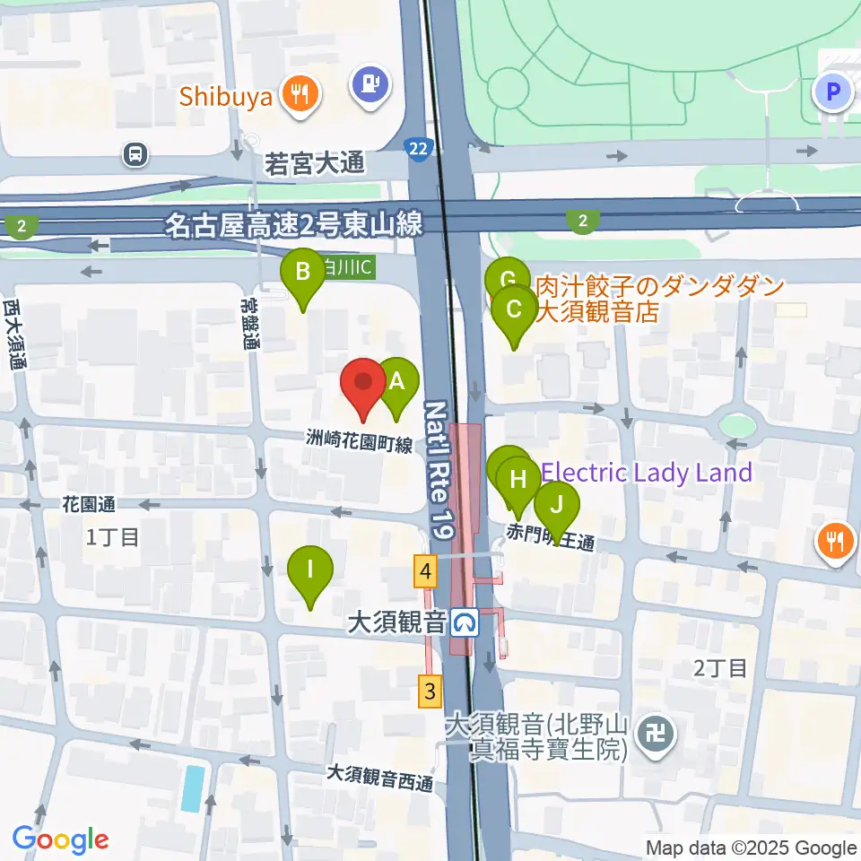 名古屋インターナショナルレジェンドホール周辺のファミレス・ファーストフード一覧地図