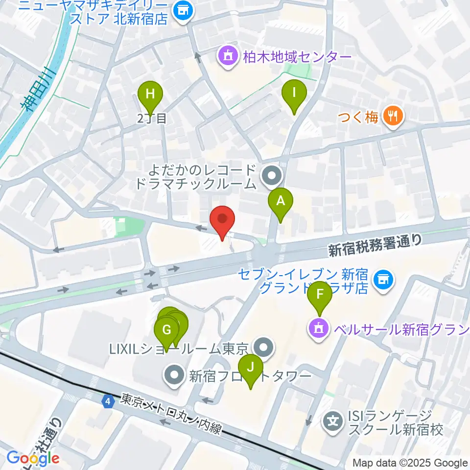 新宿村LIVE周辺のファミレス・ファーストフード一覧地図