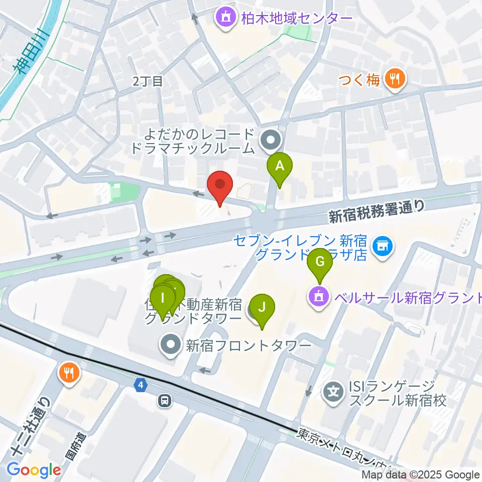 新宿村LIVE周辺のファミレス・ファーストフード一覧地図