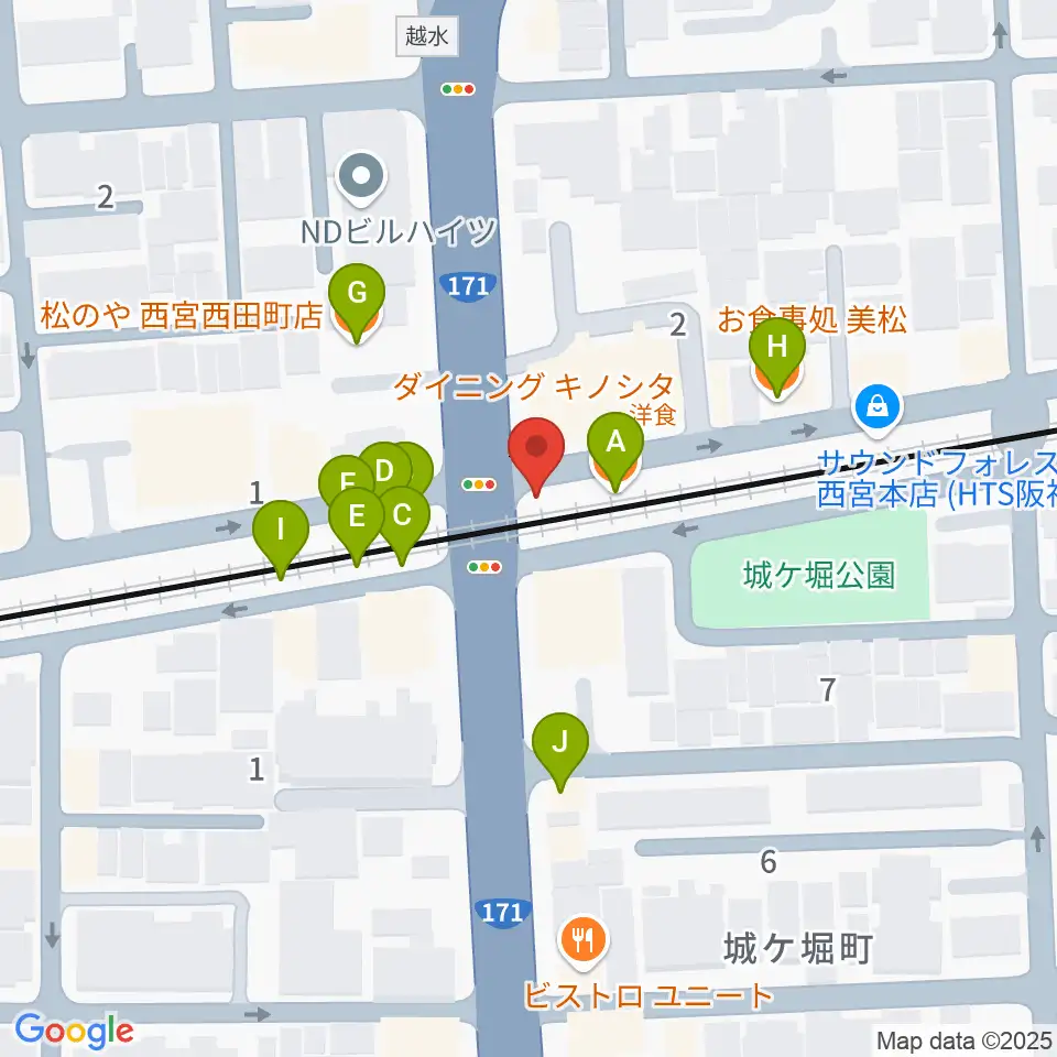 スタジオクリア周辺のファミレス・ファーストフード一覧地図