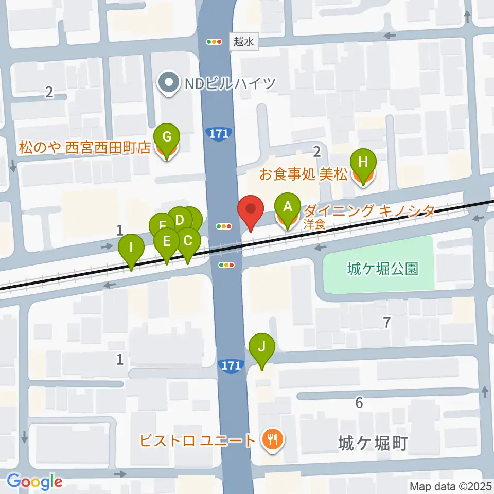 スタジオクリア周辺のファミレス・ファーストフード一覧地図