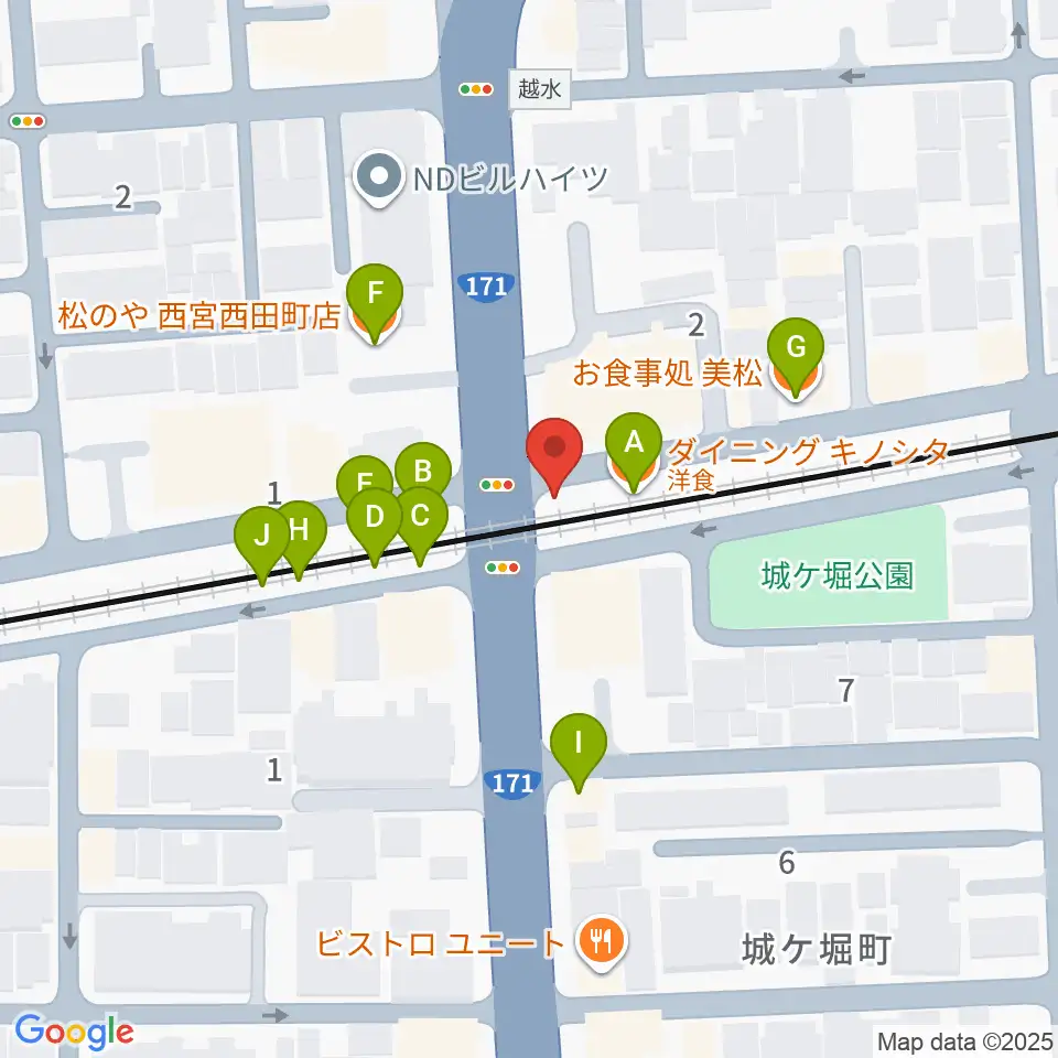 スタジオクリア周辺のファミレス・ファーストフード一覧地図