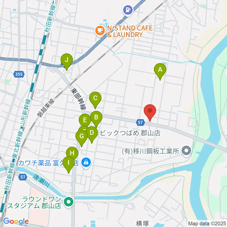 STUDIO WIN周辺のファミレス・ファーストフード一覧地図
