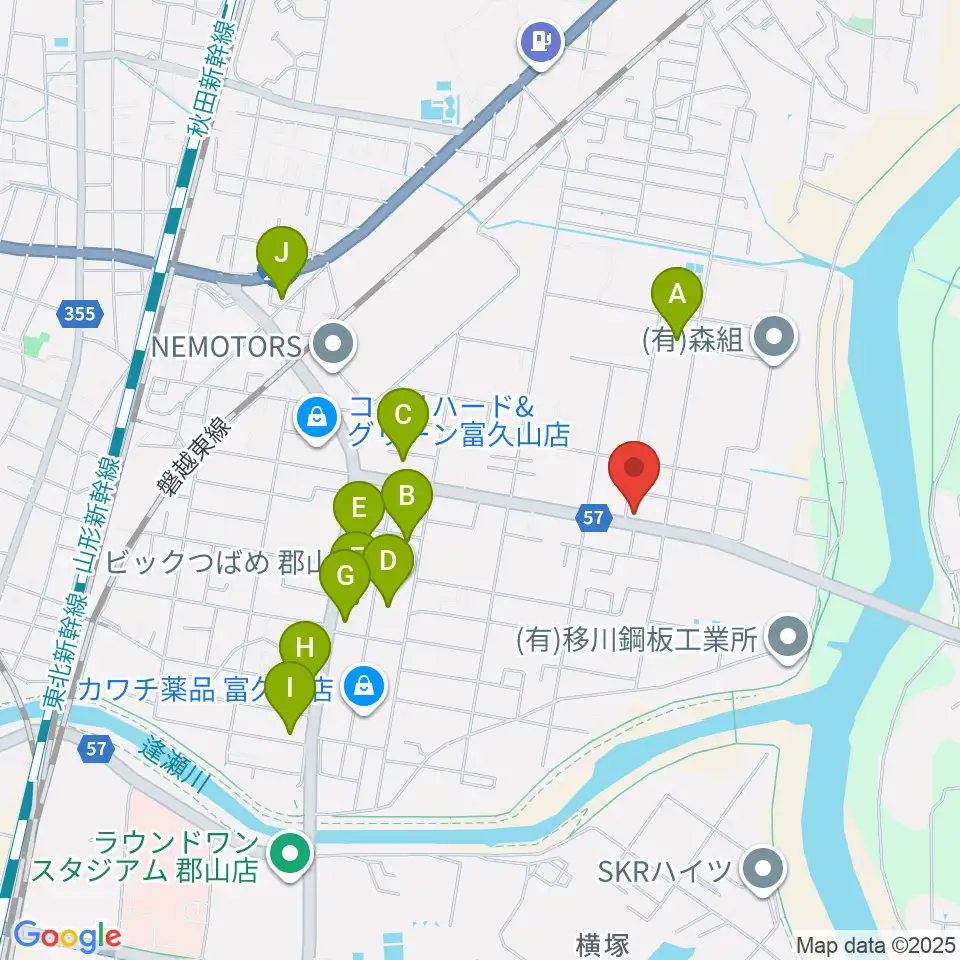 STUDIO WIN周辺のファミレス・ファーストフード一覧地図
