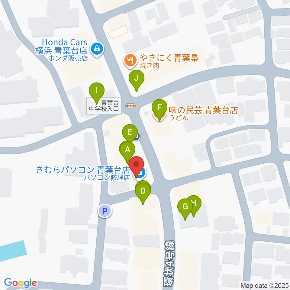 Tomo音楽教室周辺のファミレス・ファーストフード一覧地図