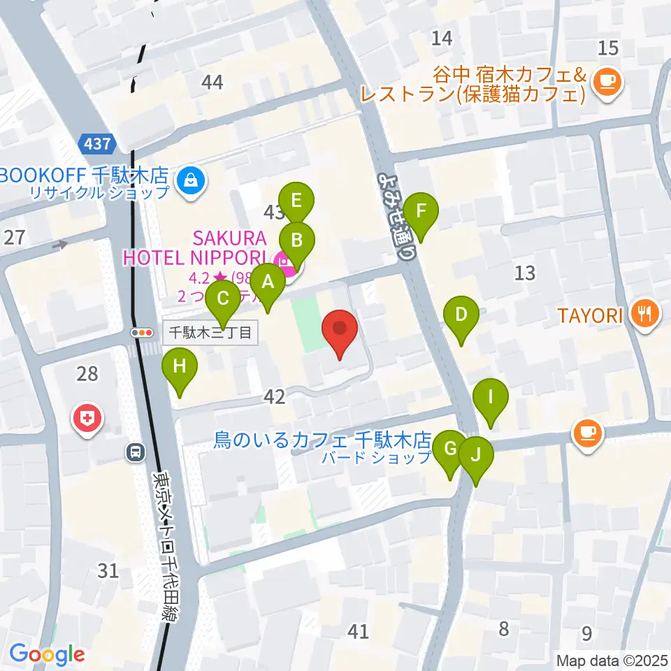 サミーミュージックワールド周辺のファミレス・ファーストフード一覧地図