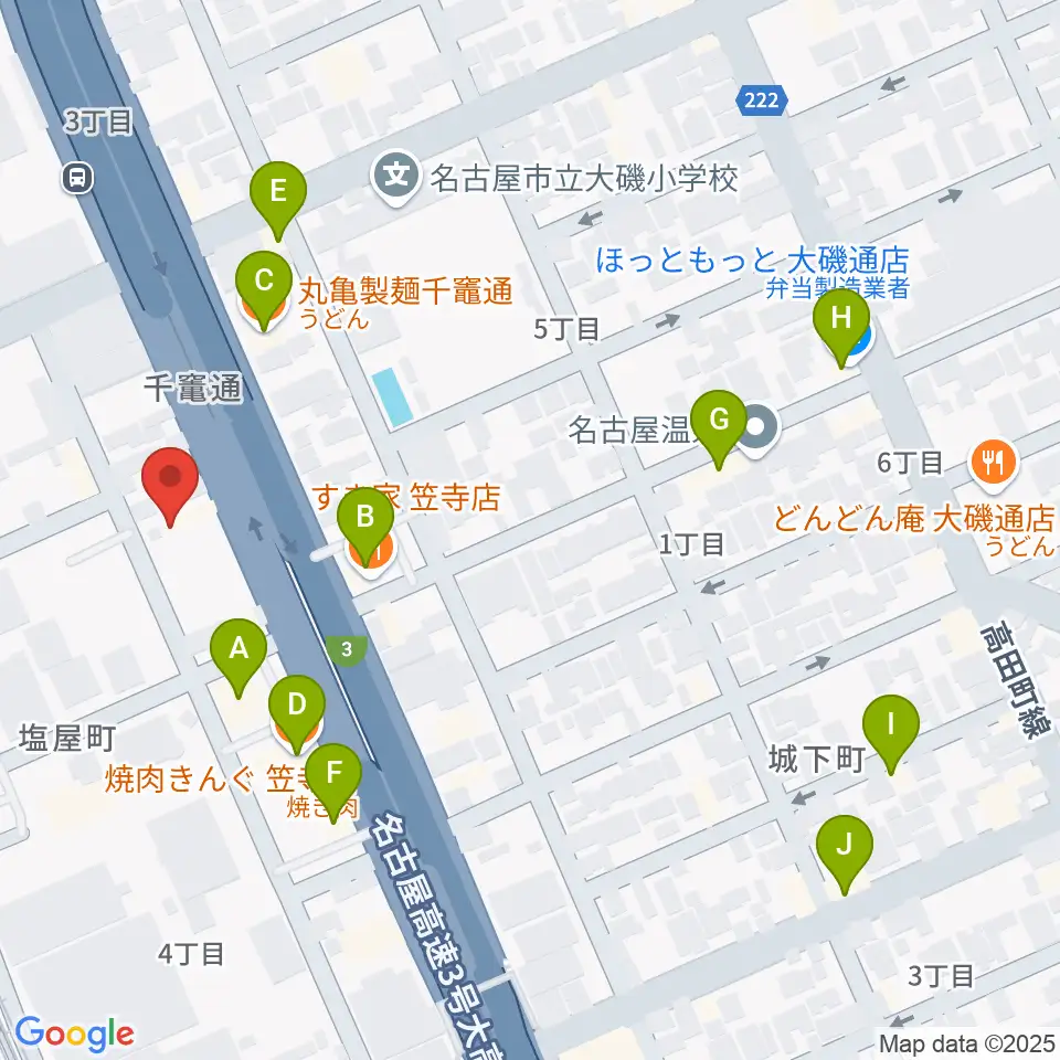 JB.STUDIO R1号店周辺のファミレス・ファーストフード一覧地図