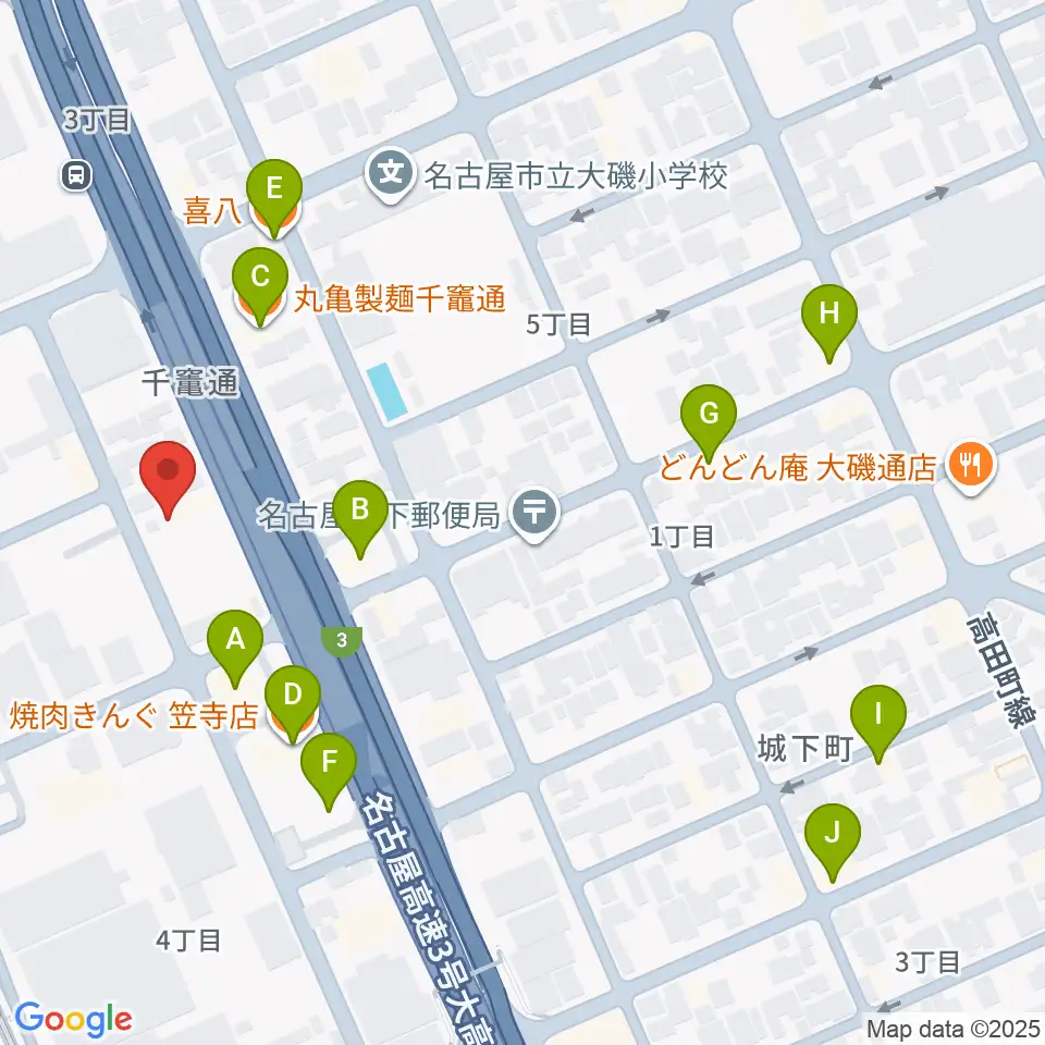 JB.STUDIO R1号店周辺のファミレス・ファーストフード一覧地図