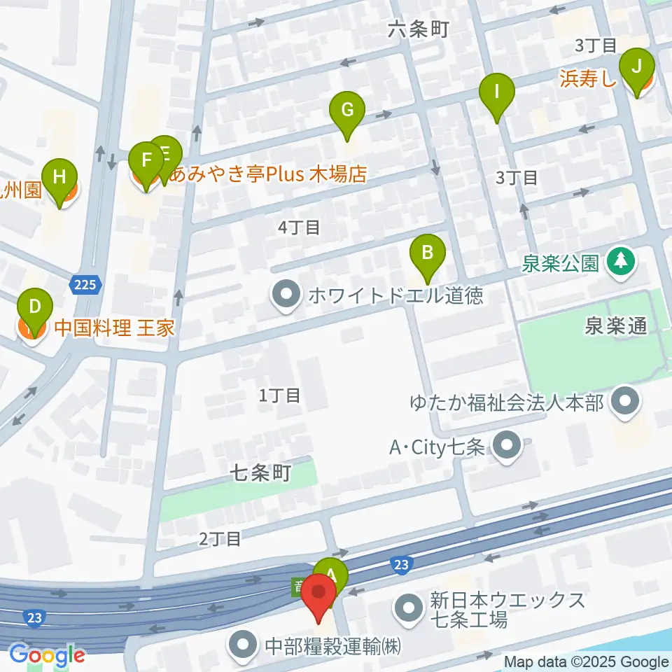 JB HALL周辺のファミレス・ファーストフード一覧地図