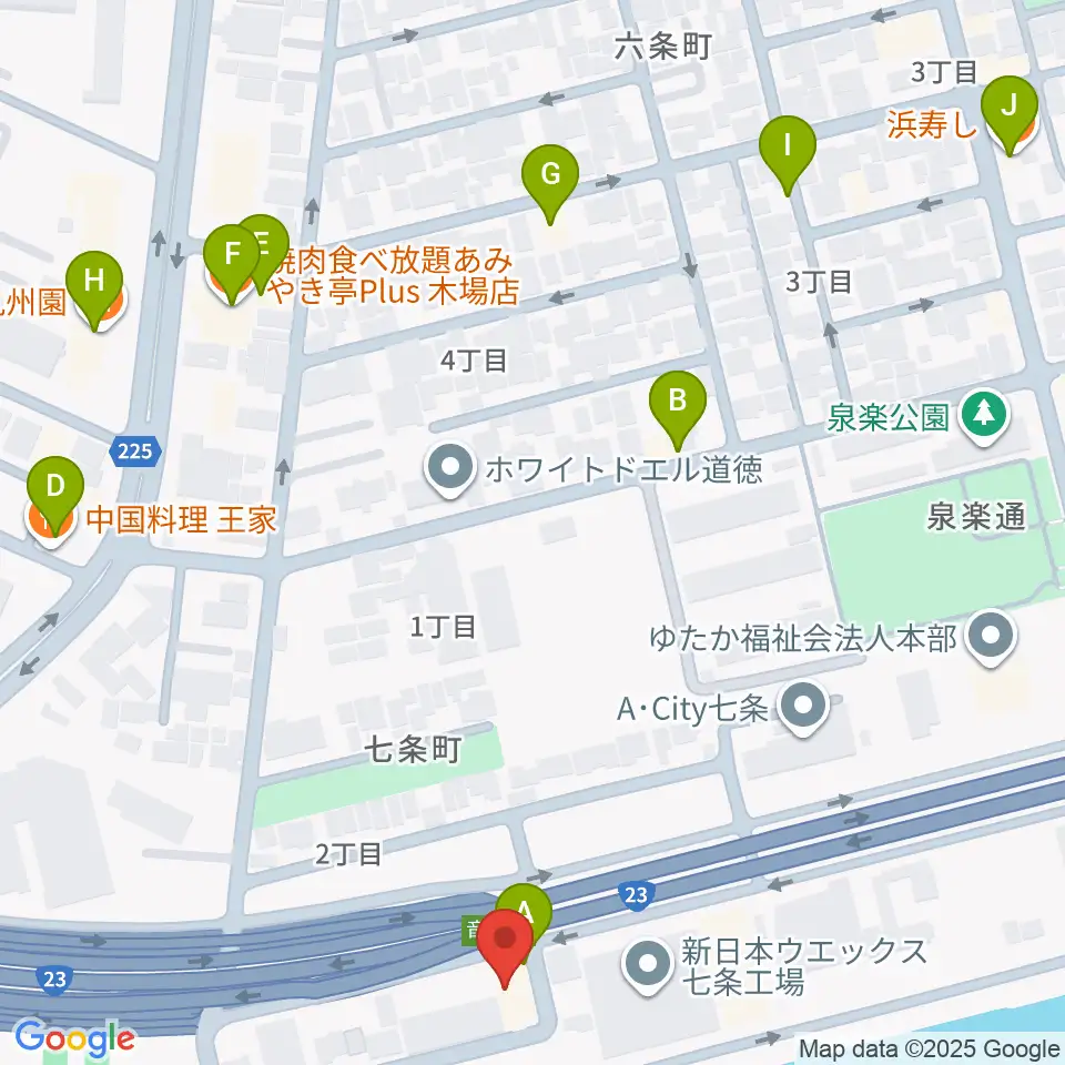 JB HALL周辺のファミレス・ファーストフード一覧地図