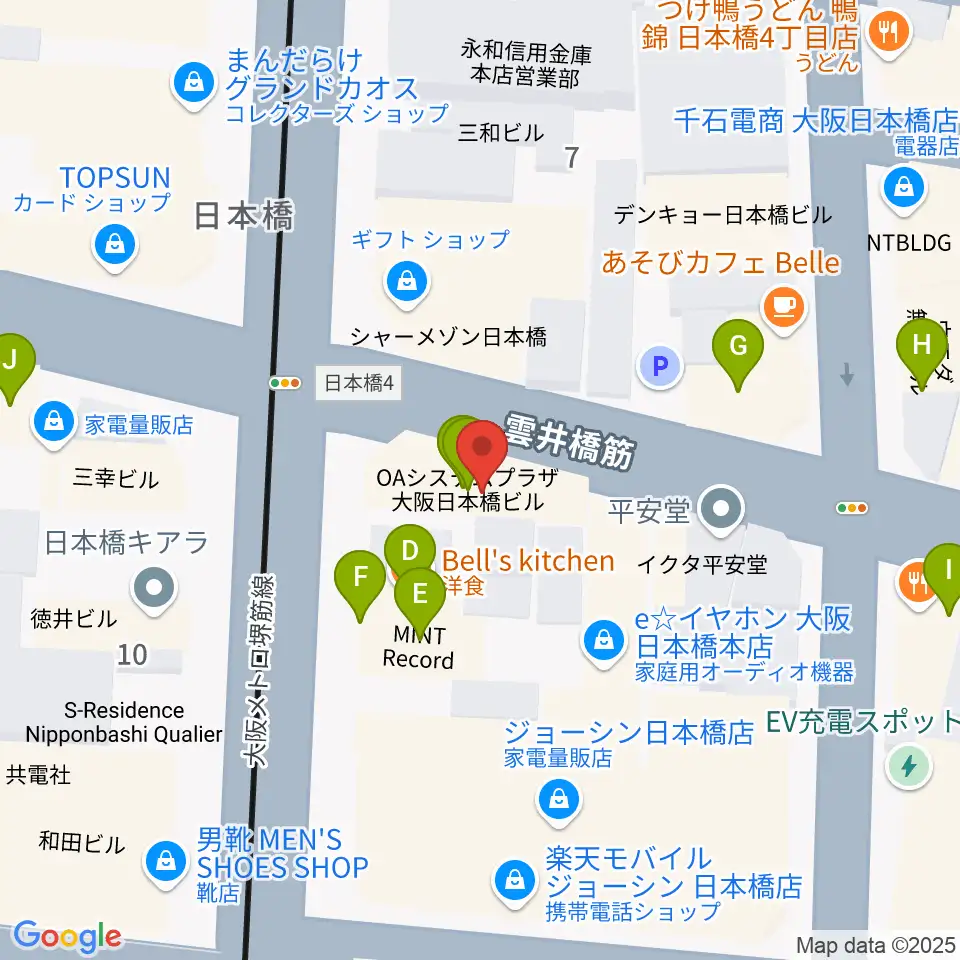 サウンドノート大阪・フェアリーテイルズ大阪周辺のファミレス・ファーストフード一覧地図