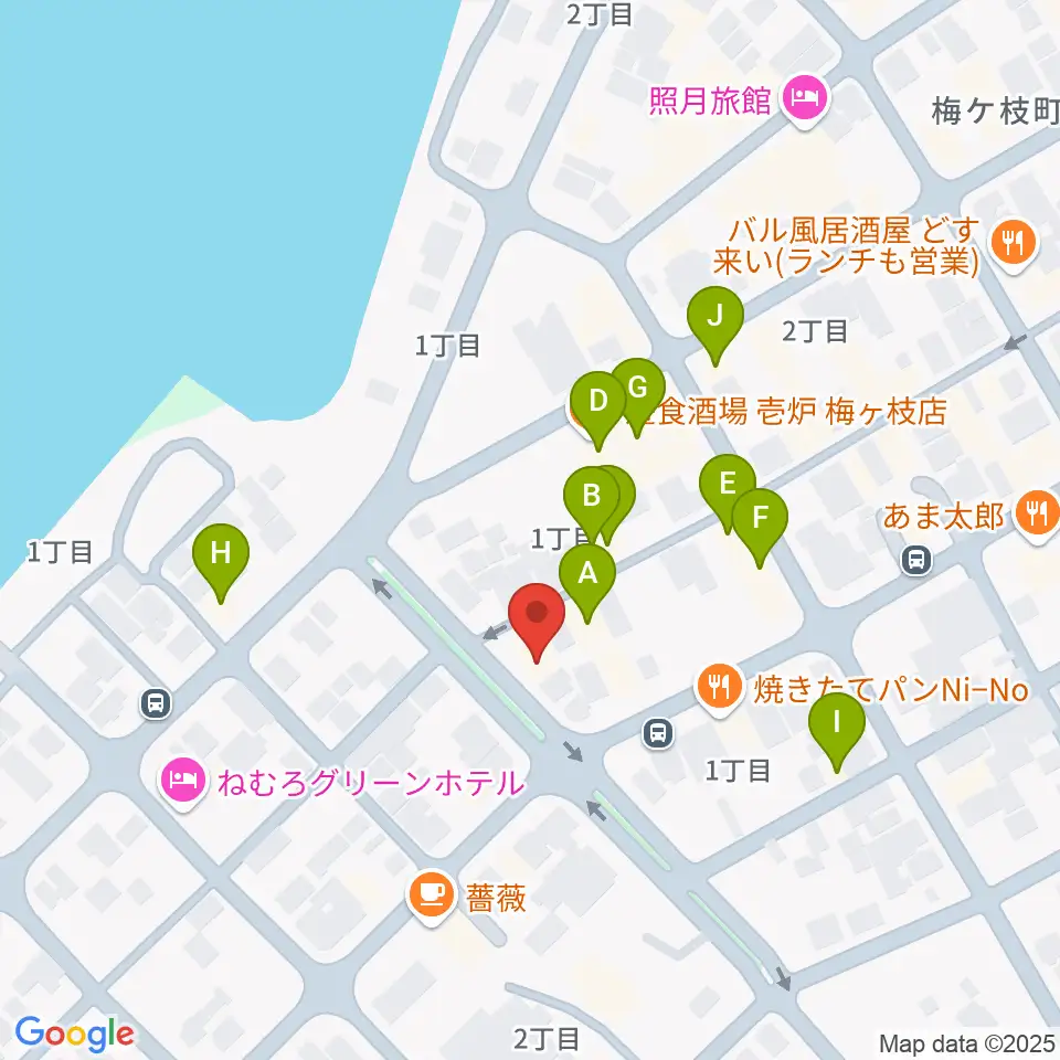 根室ハイワットホール周辺のファミレス・ファーストフード一覧地図