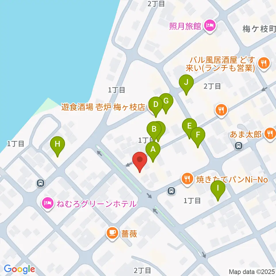 根室ハイワットホール周辺のファミレス・ファーストフード一覧地図