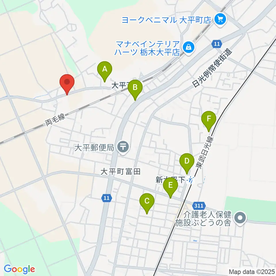 ビータギタラーズ周辺のファミレス・ファーストフード一覧地図
