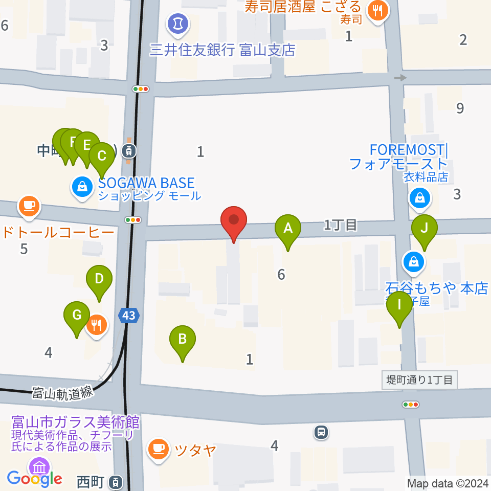 ログセッション周辺のファミレス・ファーストフード一覧地図