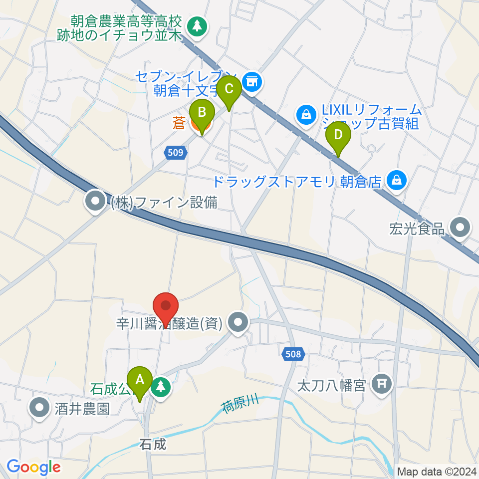 音茶周辺のファミレス・ファーストフード一覧地図