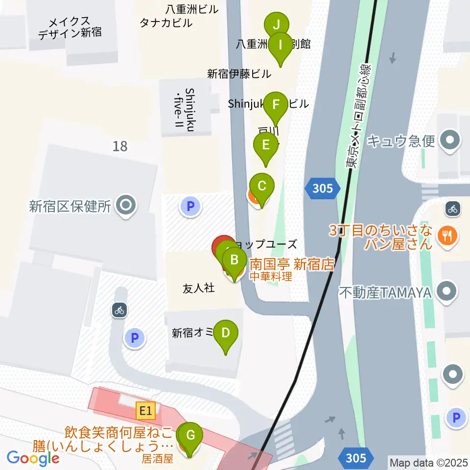 ヒルバレースタジオ周辺のファミレス・ファーストフード一覧地図