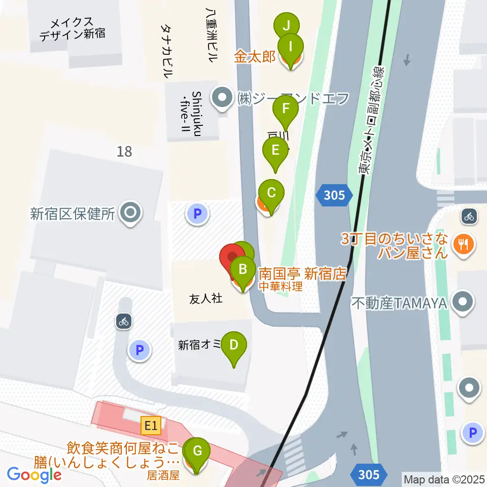 ヒルバレースタジオ周辺のファミレス・ファーストフード一覧地図