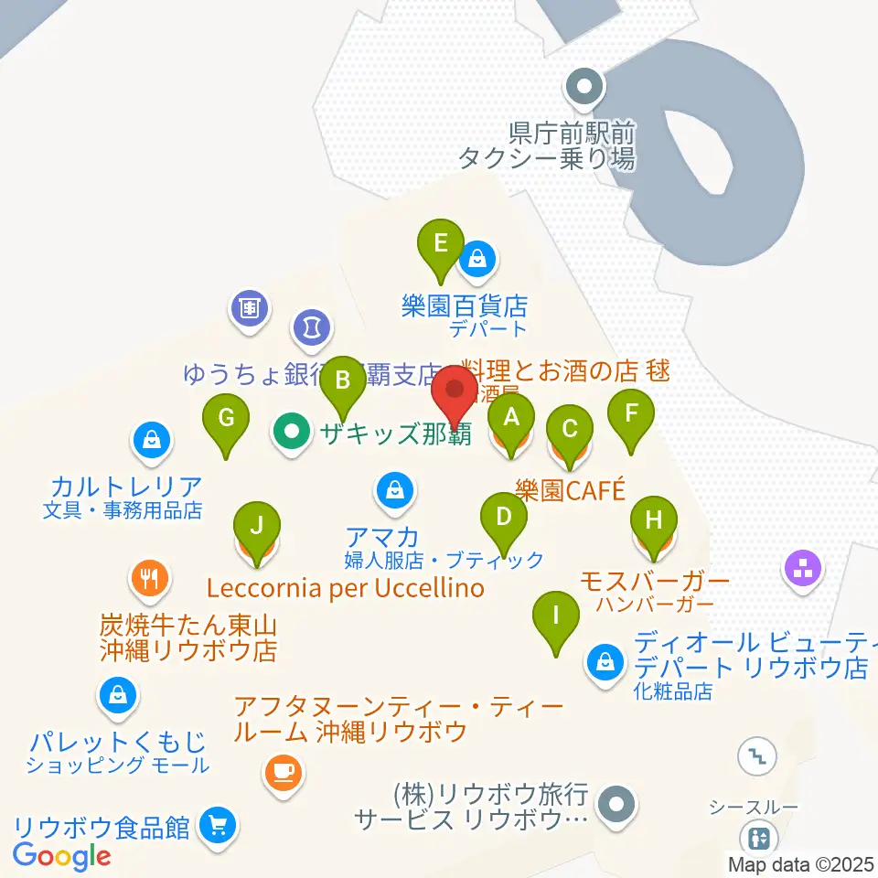 タワーレコード那覇店周辺のファミレス・ファーストフード一覧地図