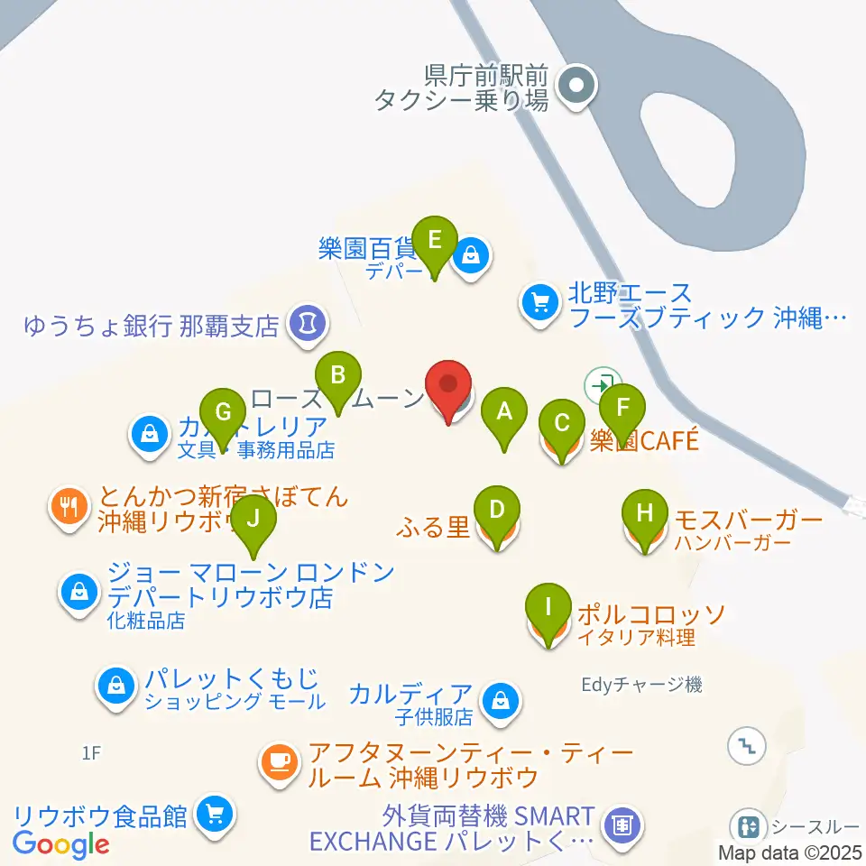 タワーレコード那覇店周辺のファミレス・ファーストフード一覧地図