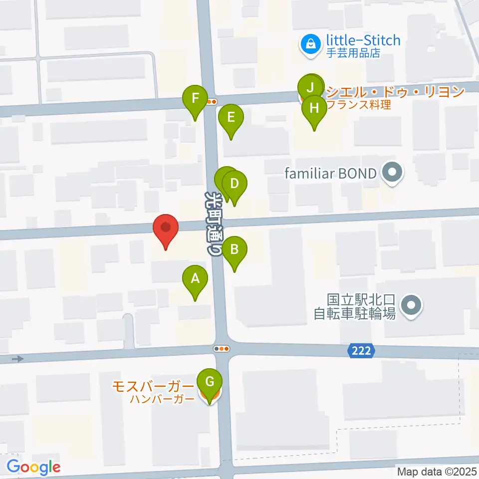 KEY-NOTE音楽教室周辺のファミレス・ファーストフード一覧地図