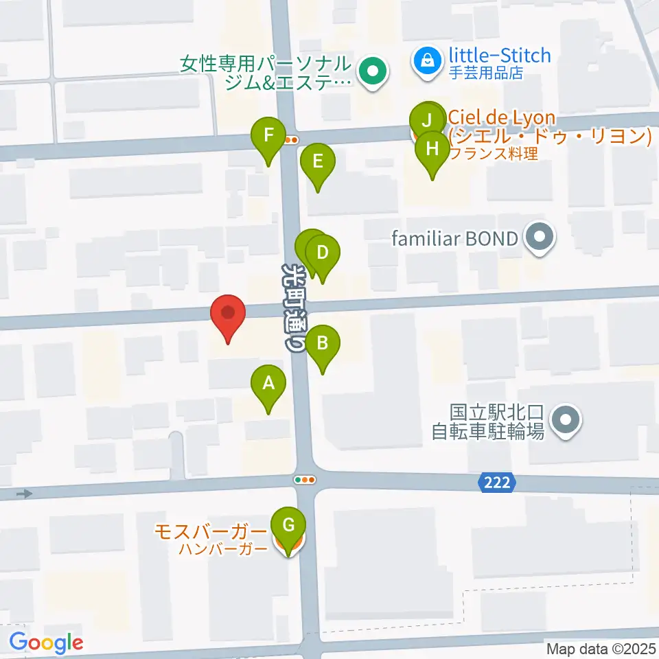 KEY-NOTE音楽教室周辺のファミレス・ファーストフード一覧地図