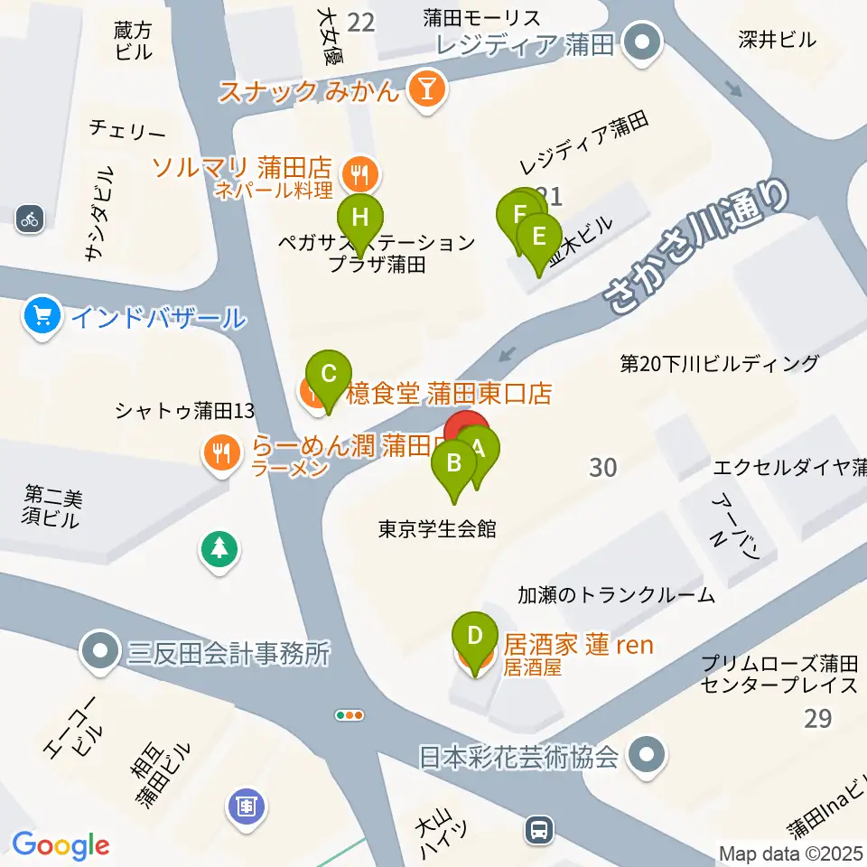ジェイコブ音楽教室周辺のファミレス・ファーストフード一覧地図