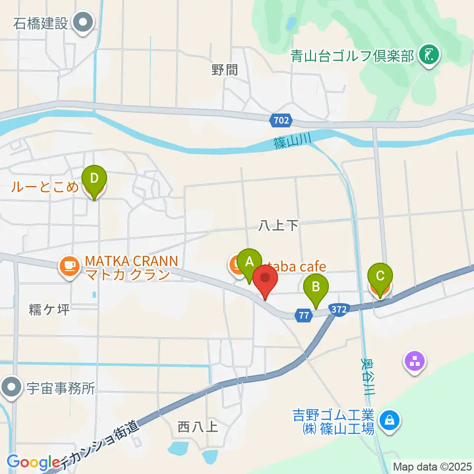 WASHIO GUITAR SCHOOL周辺のファミレス・ファーストフード一覧地図