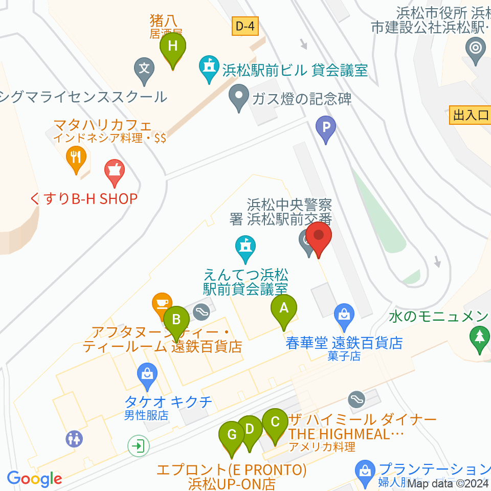 えんてつホール周辺のファミレス・ファーストフード一覧地図