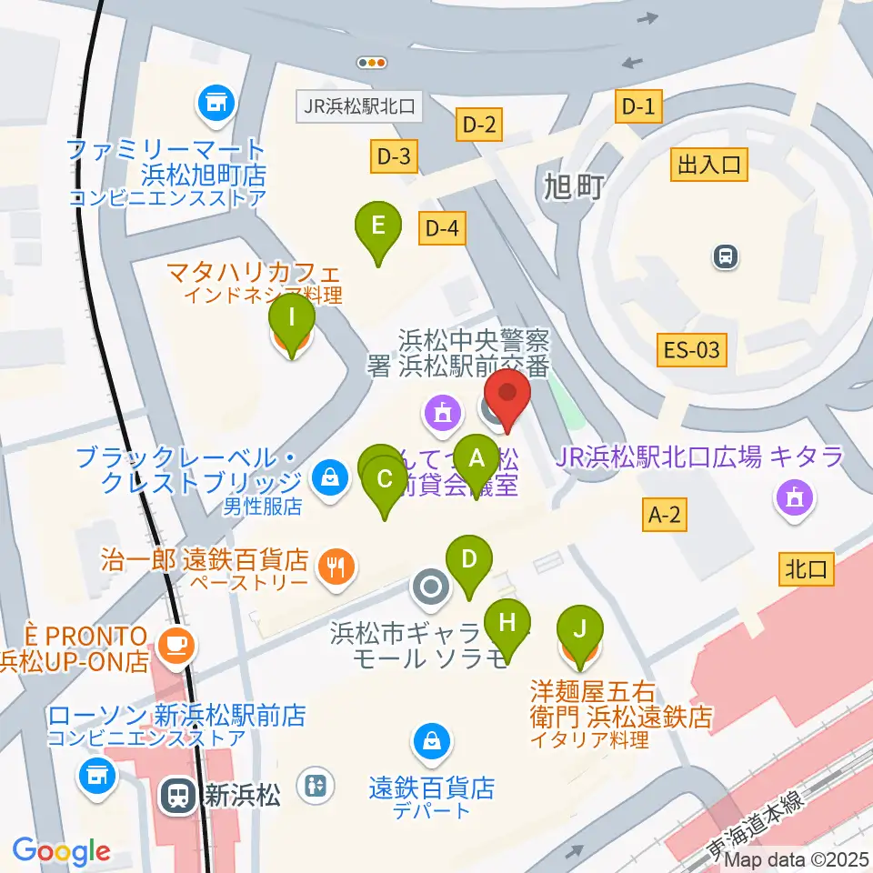 えんてつホール周辺のファミレス・ファーストフード一覧地図