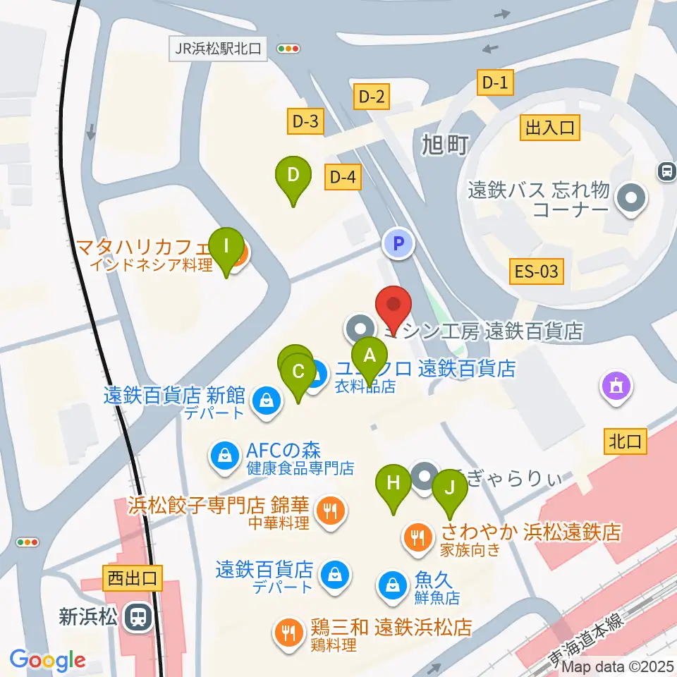 えんてつホール周辺のファミレス・ファーストフード一覧地図