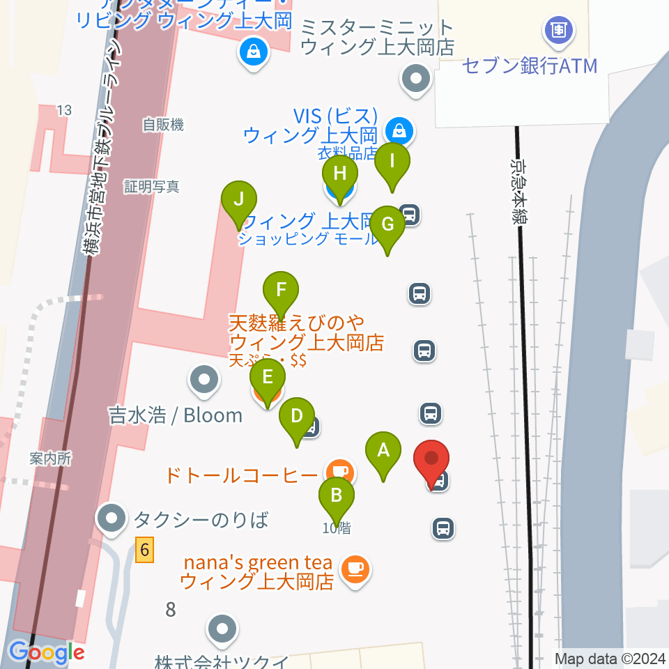 港南区民文化センター ひまわりの郷周辺のファミレス・ファーストフード一覧地図