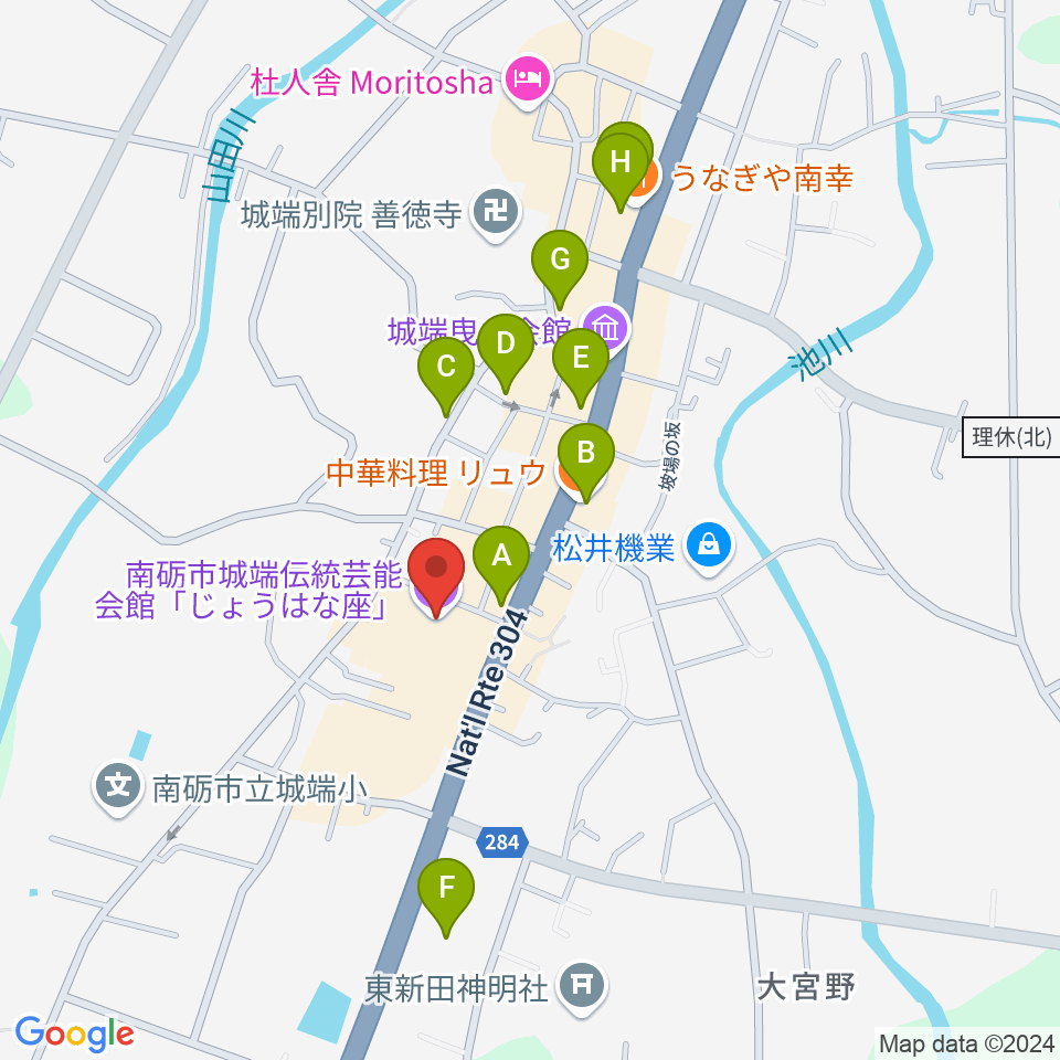 じょうはな座周辺のファミレス・ファーストフード一覧地図