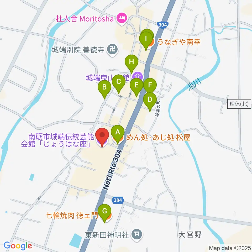 じょうはな座周辺のファミレス・ファーストフード一覧地図