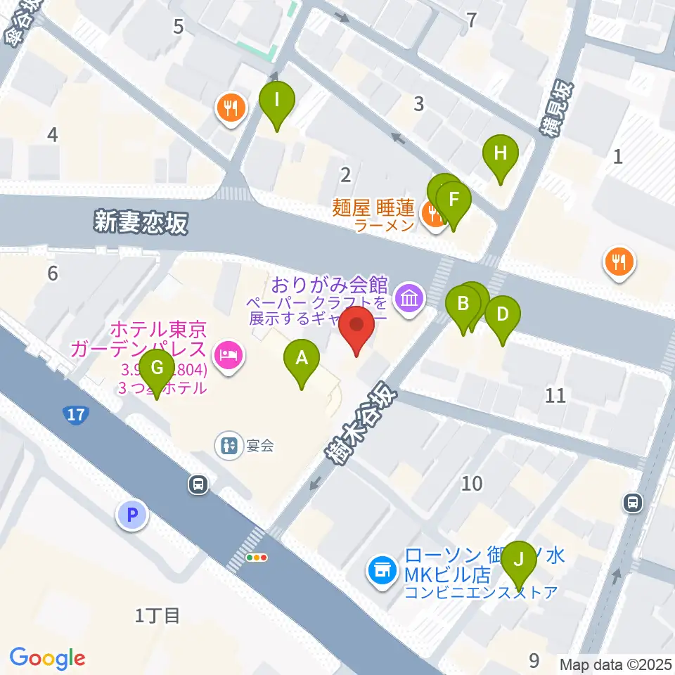 御茶ノ水KAKADO周辺のファミレス・ファーストフード一覧地図