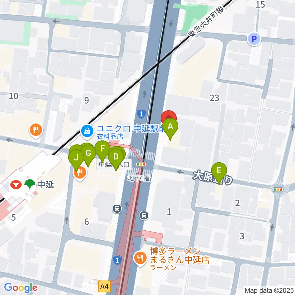 Prayers Studioアトリエ周辺のファミレス・ファーストフード一覧地図